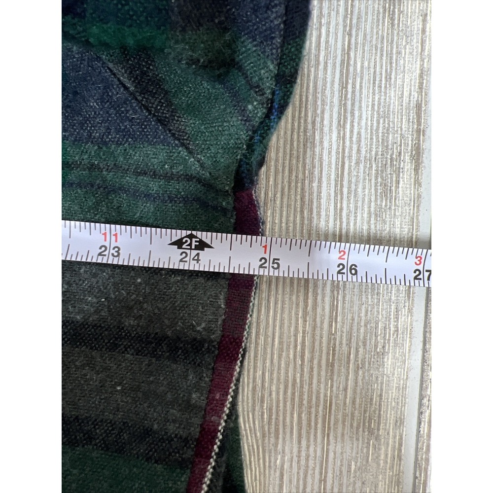 Back Packer Green Plaid Long Sleeve Button Up Flannel‎ Shirt Mens Casual SZ M - Picture 6 of 7